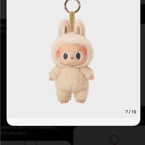 The Monsters Labubu Cream Stuffed Animal Keychain